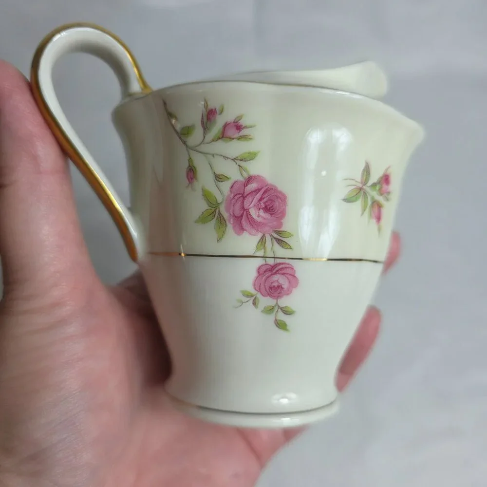 Theodore Haviland Delaware (New York) Creamer Ivory with Pink Roses